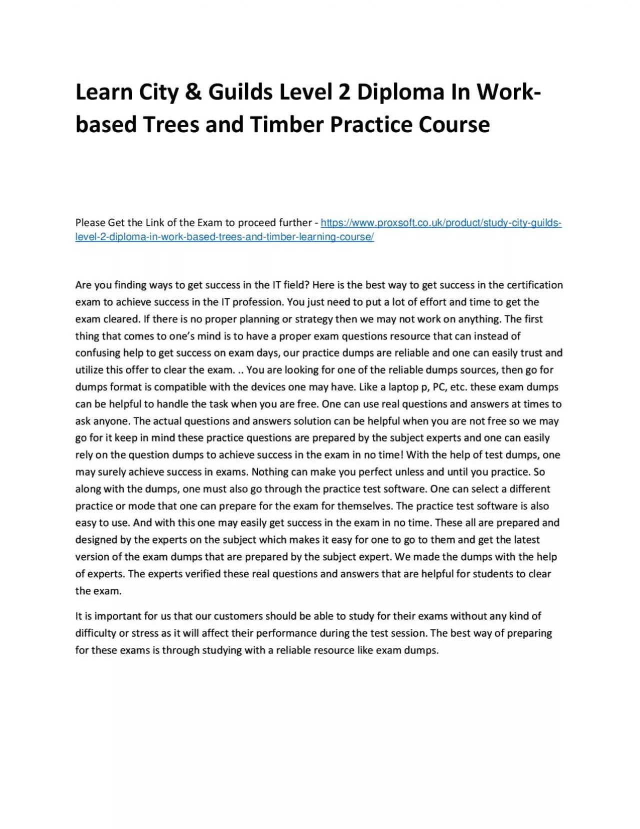 PDF-Learn City & Guilds Level 2 Diploma In Work-based Trees and Timber Practice Course