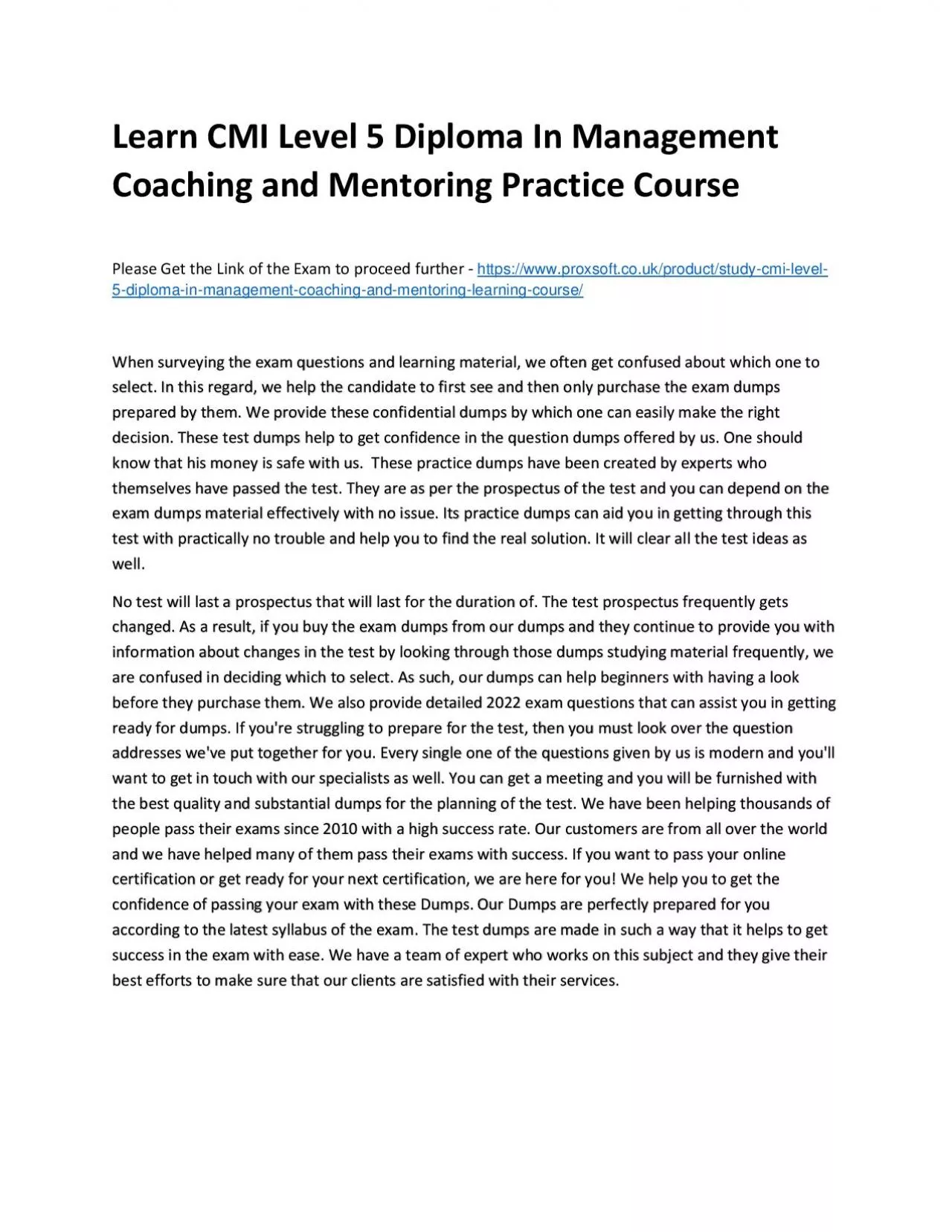 PDF-Learn CMI Level 5 Diploma In Management Coaching and Mentoring Practice Course