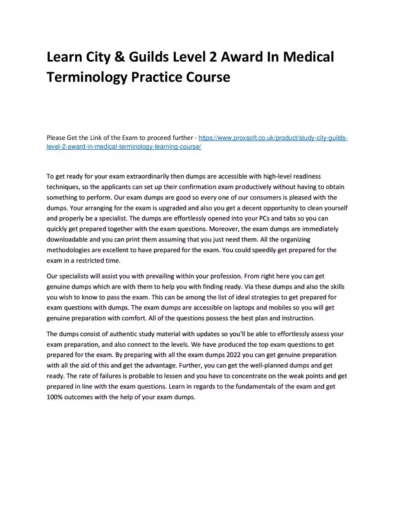 Learn City & Guilds Level 2 Award In Medical Terminology Practice Course