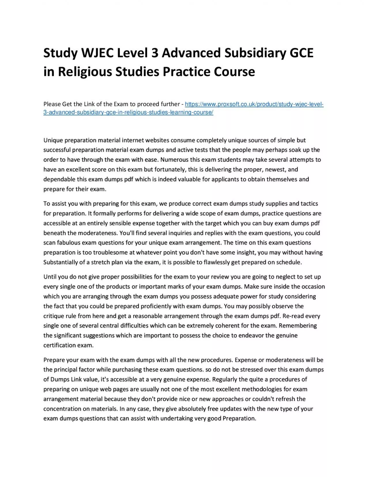 Study WJEC Level 3 Advanced Subsidiary GCE in Religious Studies Practice Course