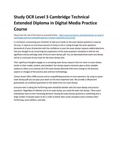 Study OCR Level 3 Cambridge Technical Extended Diploma in Digital Media Practice Course