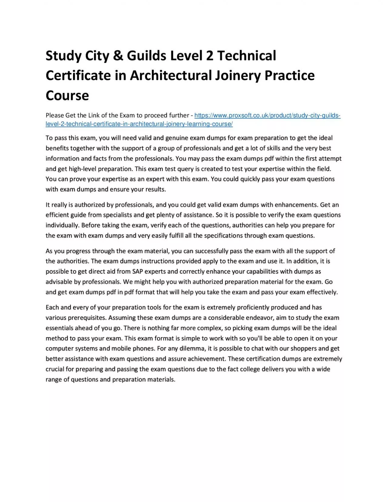 Study City & Guilds Level 2 Technical Certificate in Architectural Joinery Practice Course