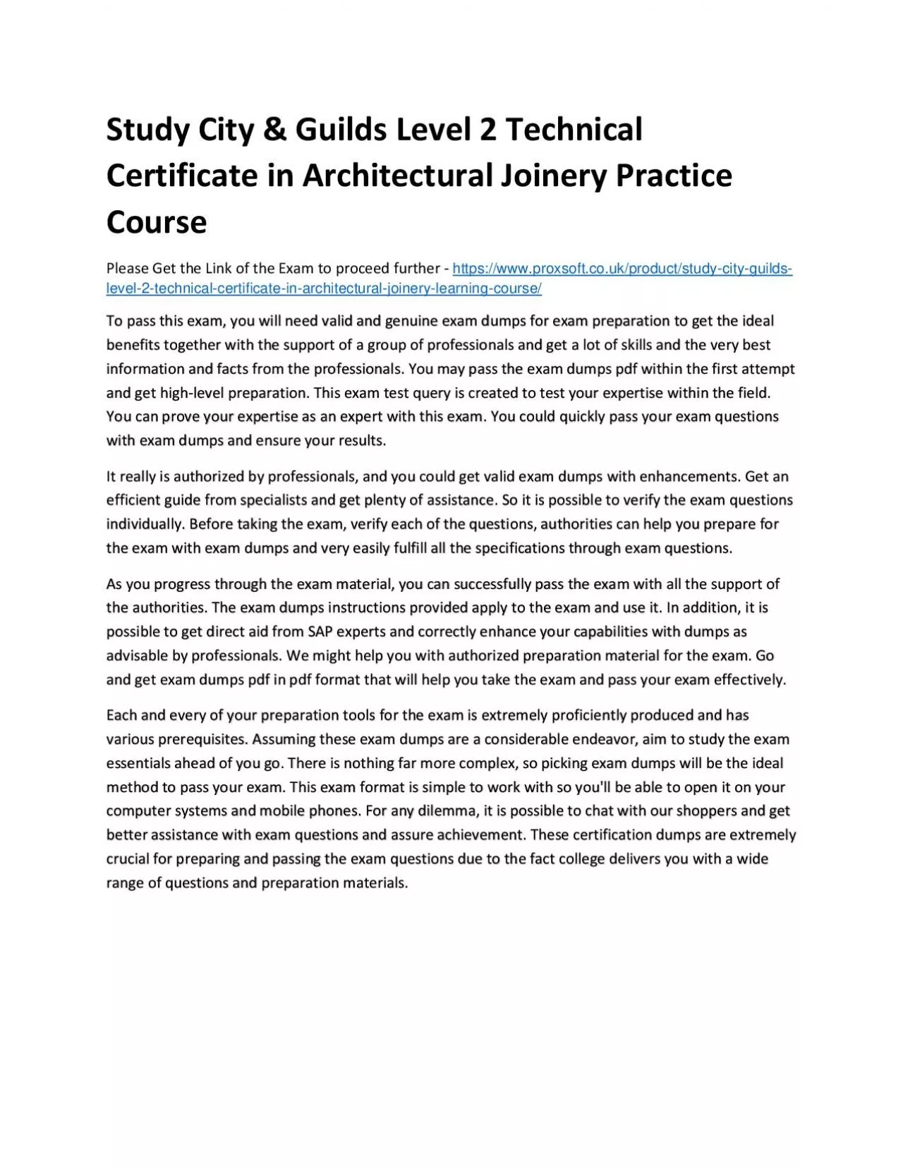 PDF-Study City & Guilds Level 2 Technical Certificate in Architectural Joinery Practice Course