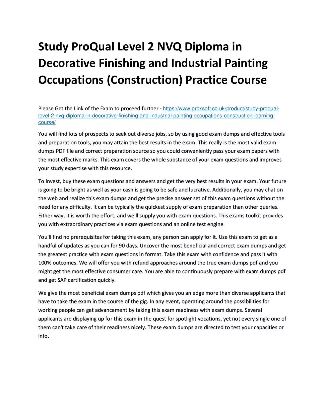 Study ProQual Level 2 NVQ Diploma in Decorative Finishing and Industrial Painting Occupations