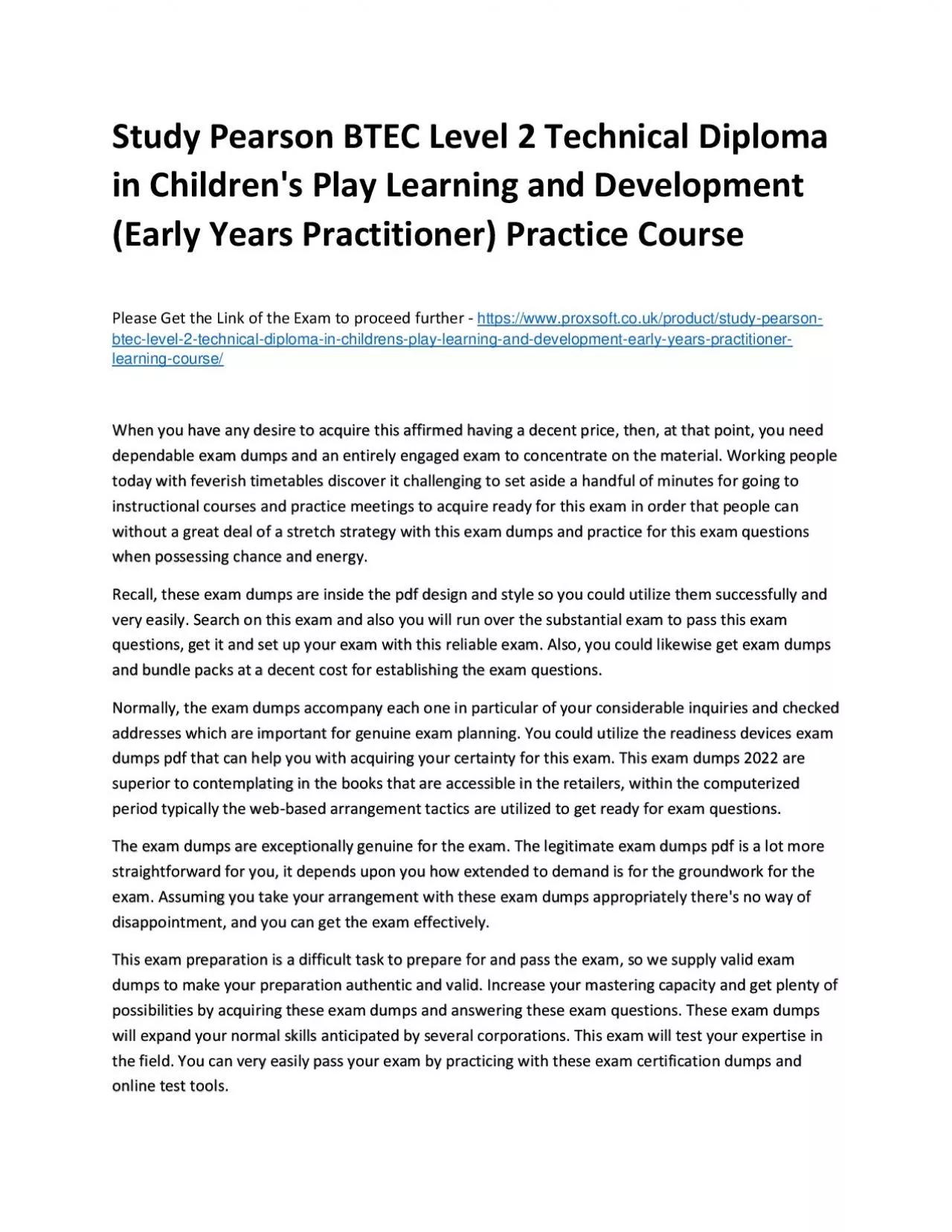 PDF-Study Pearson BTEC Level 2 Technical Diploma in Children\'s Play Learning and Development