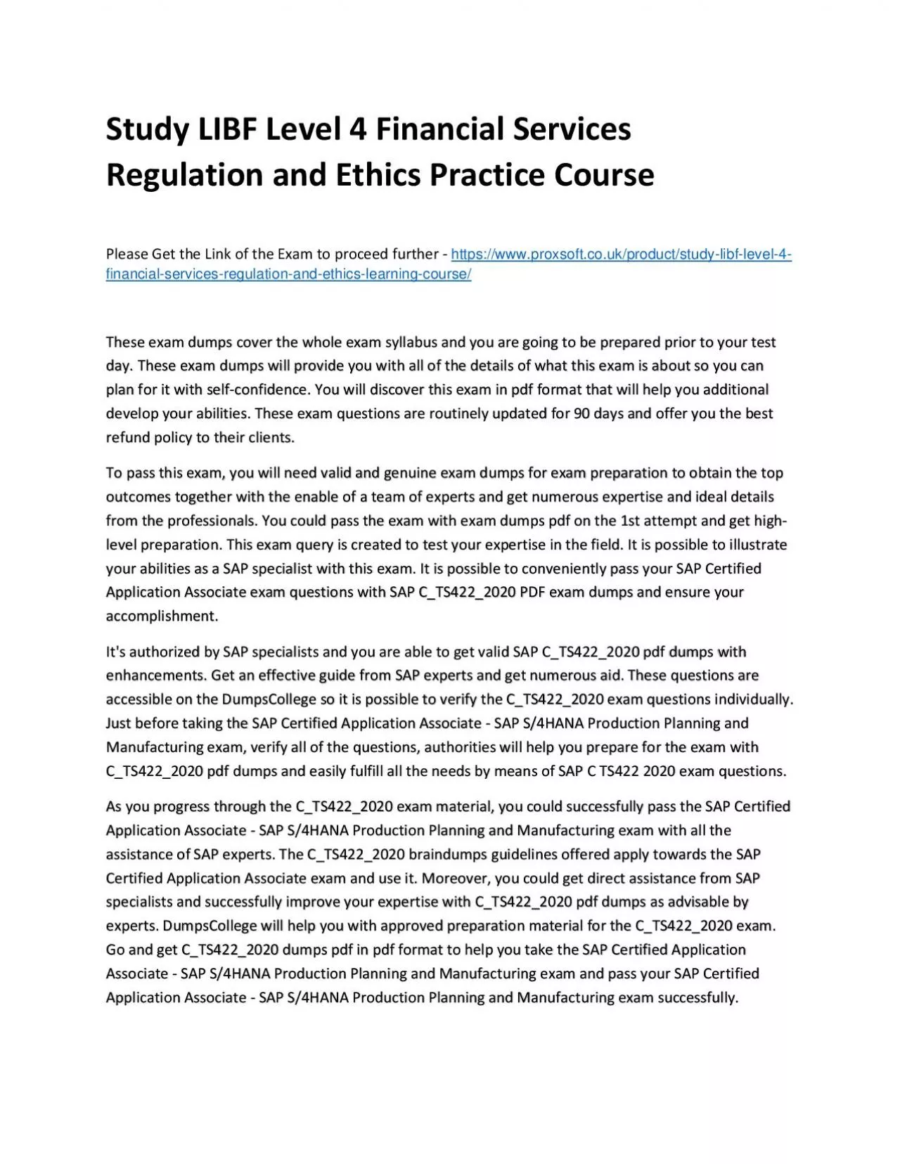 Study LIBF Level 4 Financial Services Regulation and Ethics Practice Course