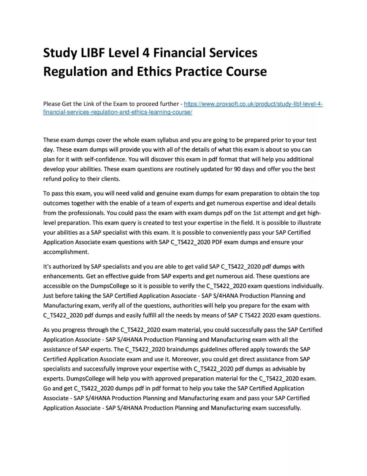 PDF-Study LIBF Level 4 Financial Services Regulation and Ethics Practice Course