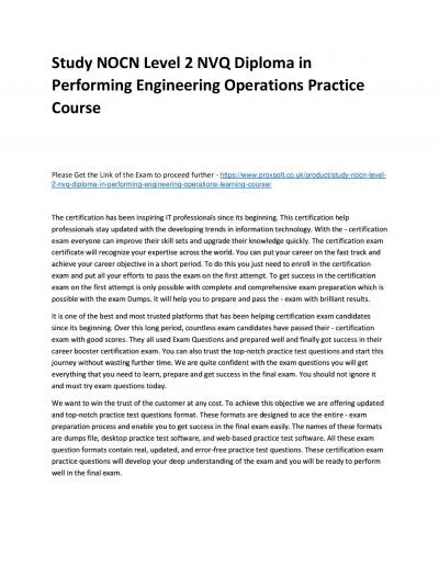Study NOCN Level 2 NVQ Diploma in Performing Engineering Operations Practice Course