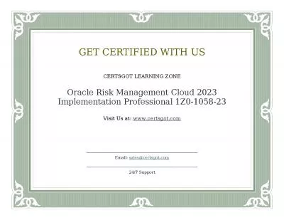 Oracle Risk Management Cloud 2023 Implementation Professional 1Z0-1058-23