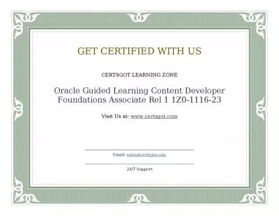 Oracle Guided Learning Content Developer Foundations Associate Rel 1 1Z0-1116-23