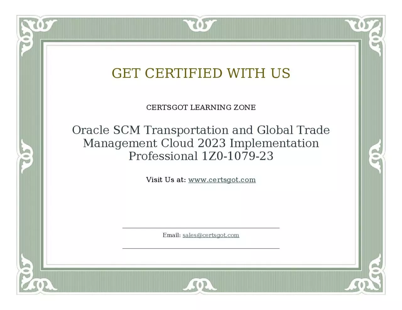 PDF-Oracle SCM Transportation and Global Trade Management Cloud 2023 Implementation Professional