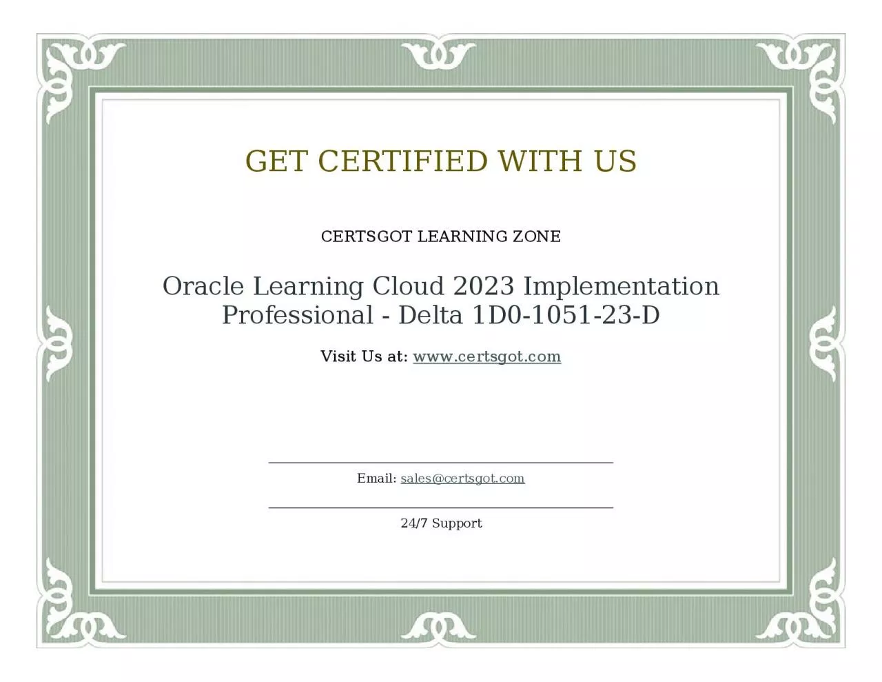 PDF-Oracle Learning Cloud 2023 Implementation Professional - Delta 1D0-1051-23-D