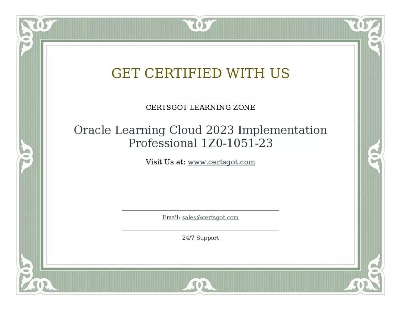 PDF-Oracle Learning Cloud 2023 Implementation Professional 1Z0-1051-23