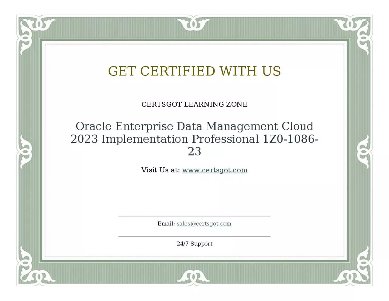 PDF-Oracle Enterprise Data Management Cloud 2023 Implementation Professional 1Z0-1086-23