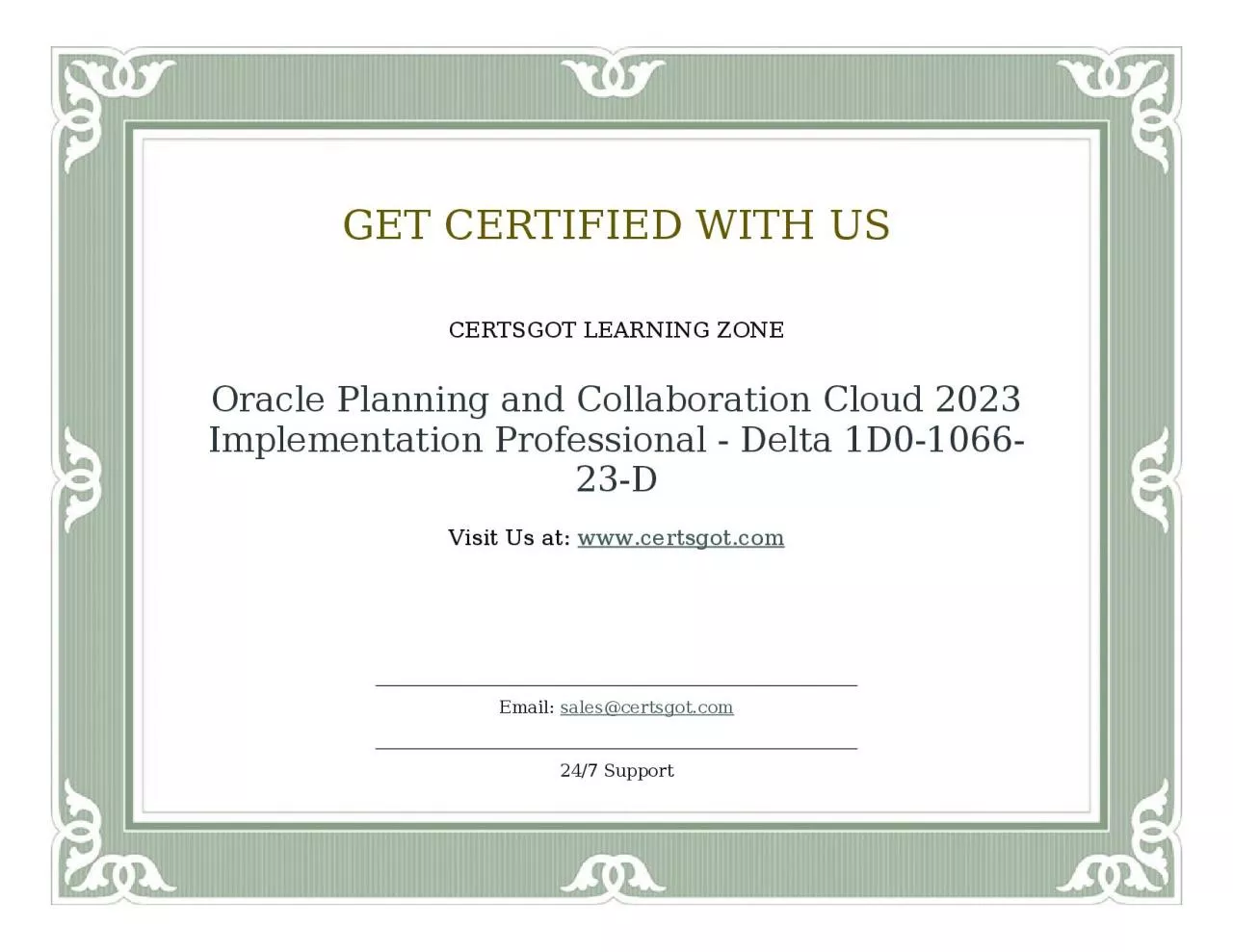 PDF-Oracle Planning and Collaboration Cloud 2023 Implementation Professional - Delta 1D0-1066-23-D