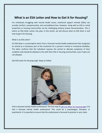 What is an ESA Letter and How to Get It for Housing?