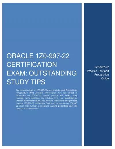 Oracle 1Z0-997-22 Certification Exam: Outstanding Study Tips