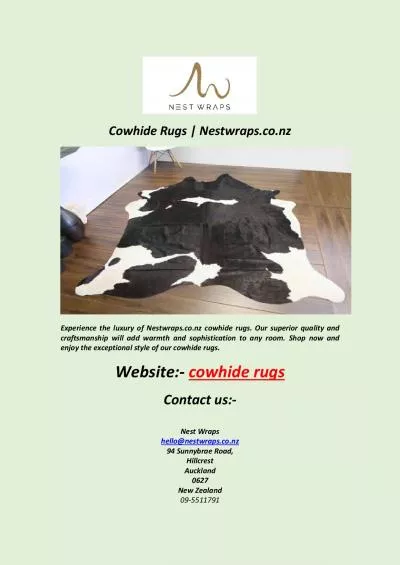 Cowhide Rugs | Nestwraps.co.nz