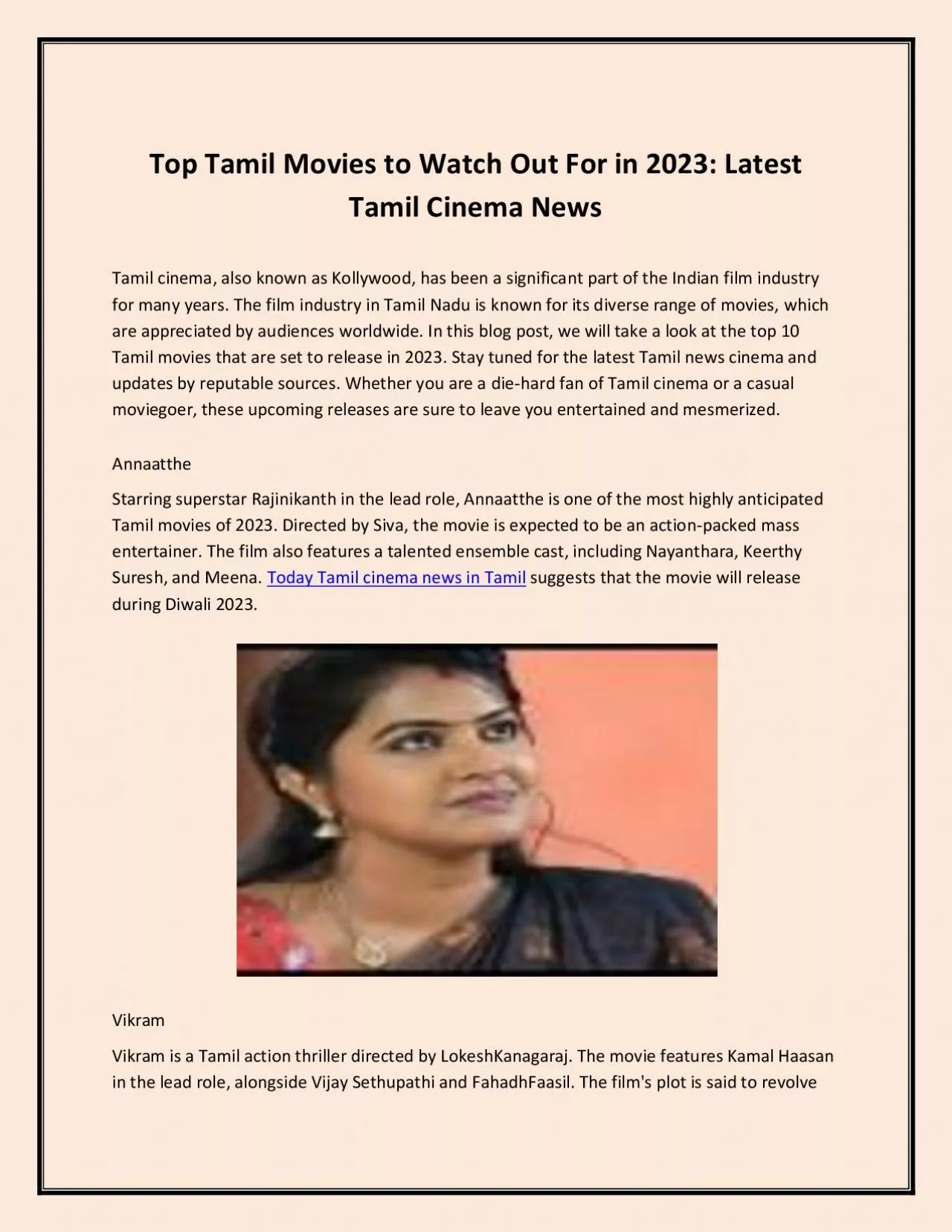 PDF-Top Tamil Movies to Watch Out For in 2023: Latest Tamil Cinema News