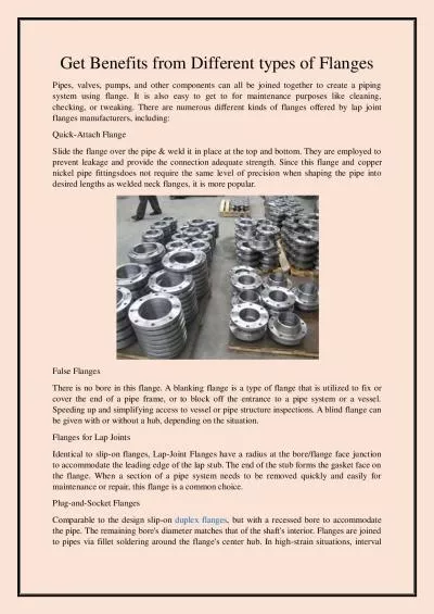 Get Benefits from Different types of Flanges