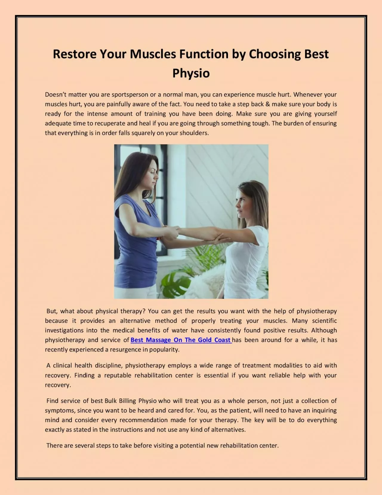 PDF-Restore Your Muscles Function by Choosing Best Physio