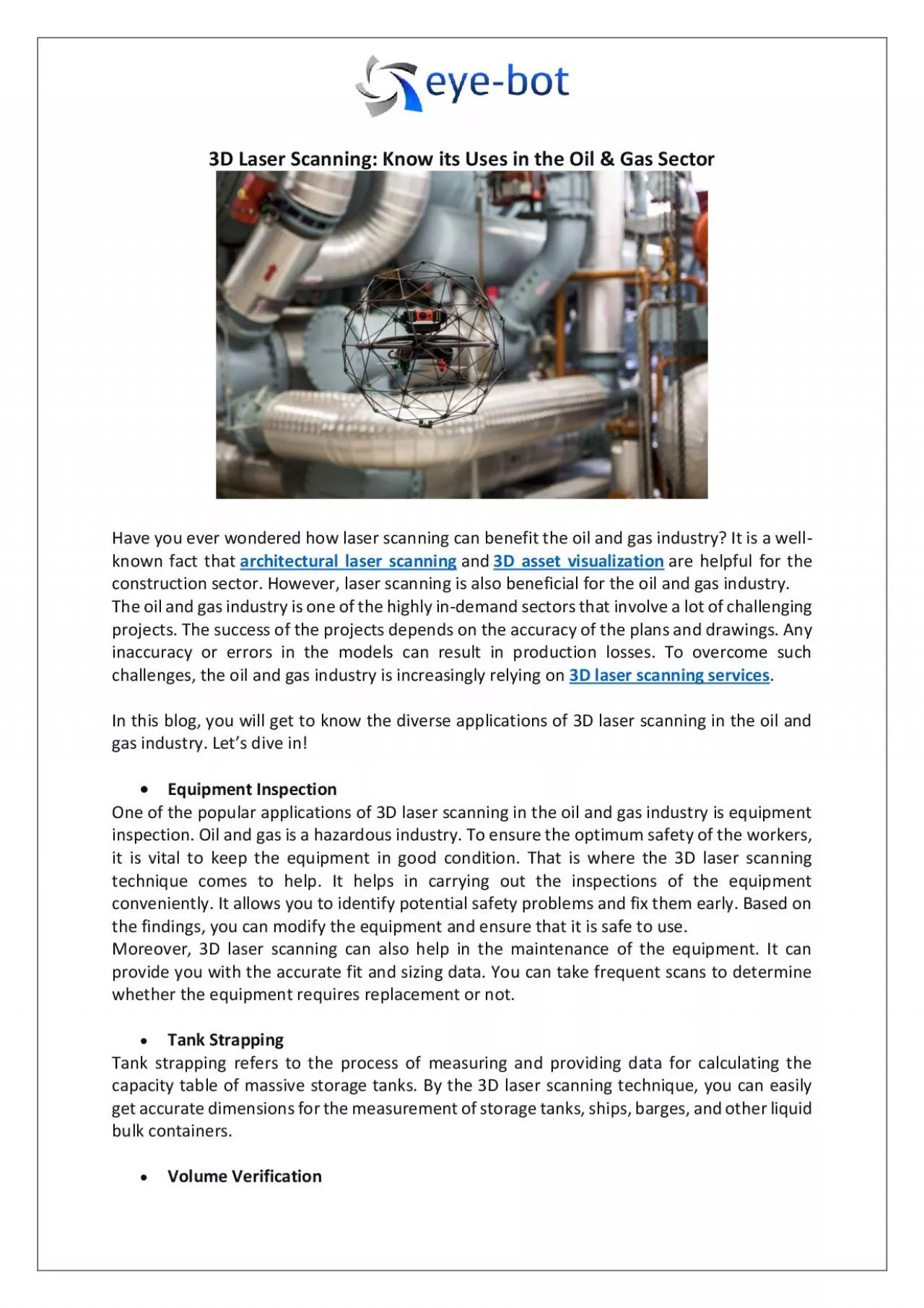 3D Laser Scanning: Know its Uses in the Oil & Gas Sector