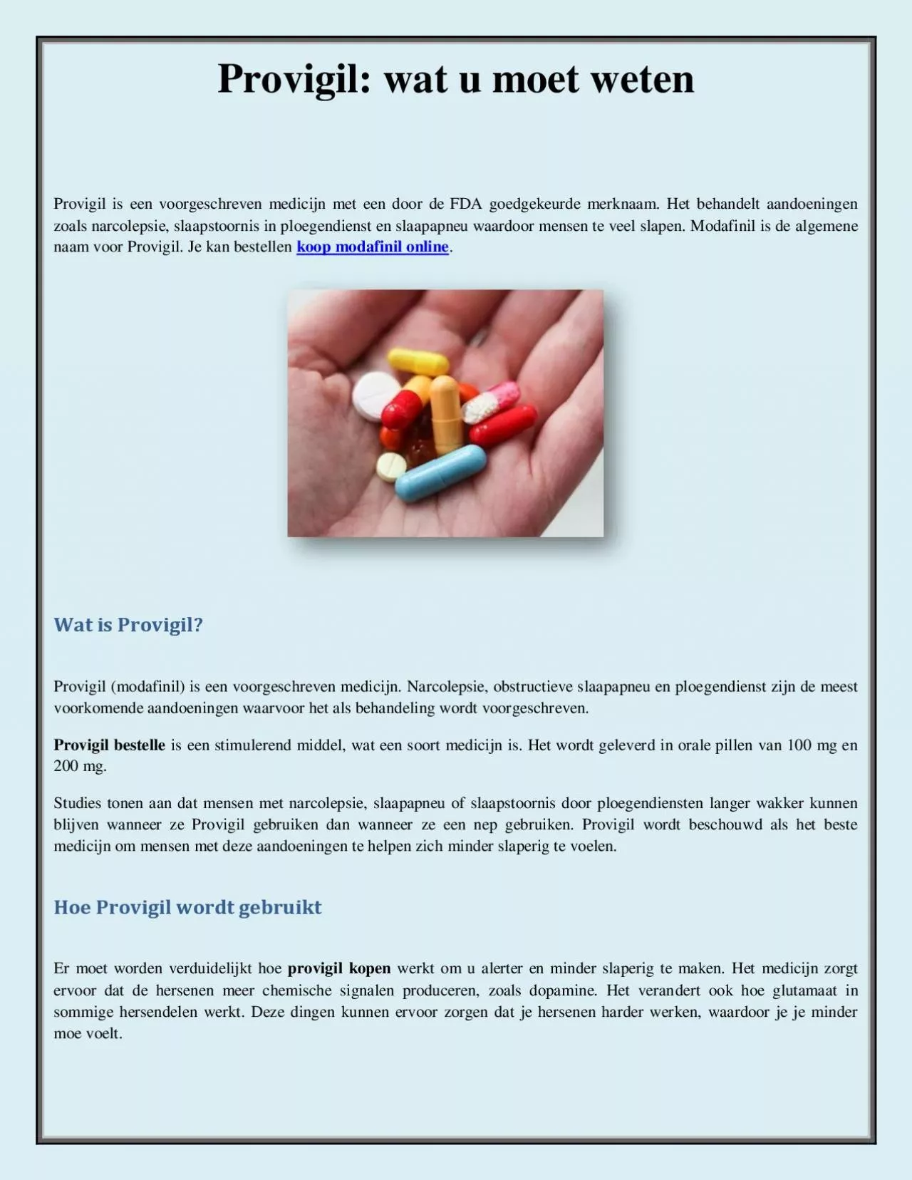 PDF-Provigil: wat u moet weten