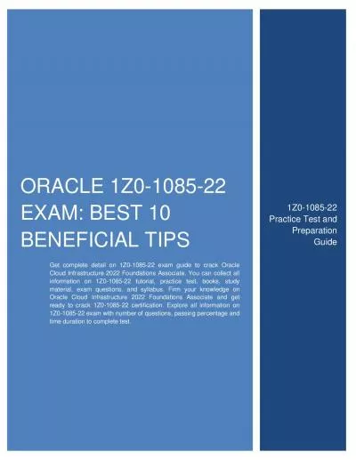 Oracle 1Z0-1085-22 Exam: Best 10 Beneficial Tips