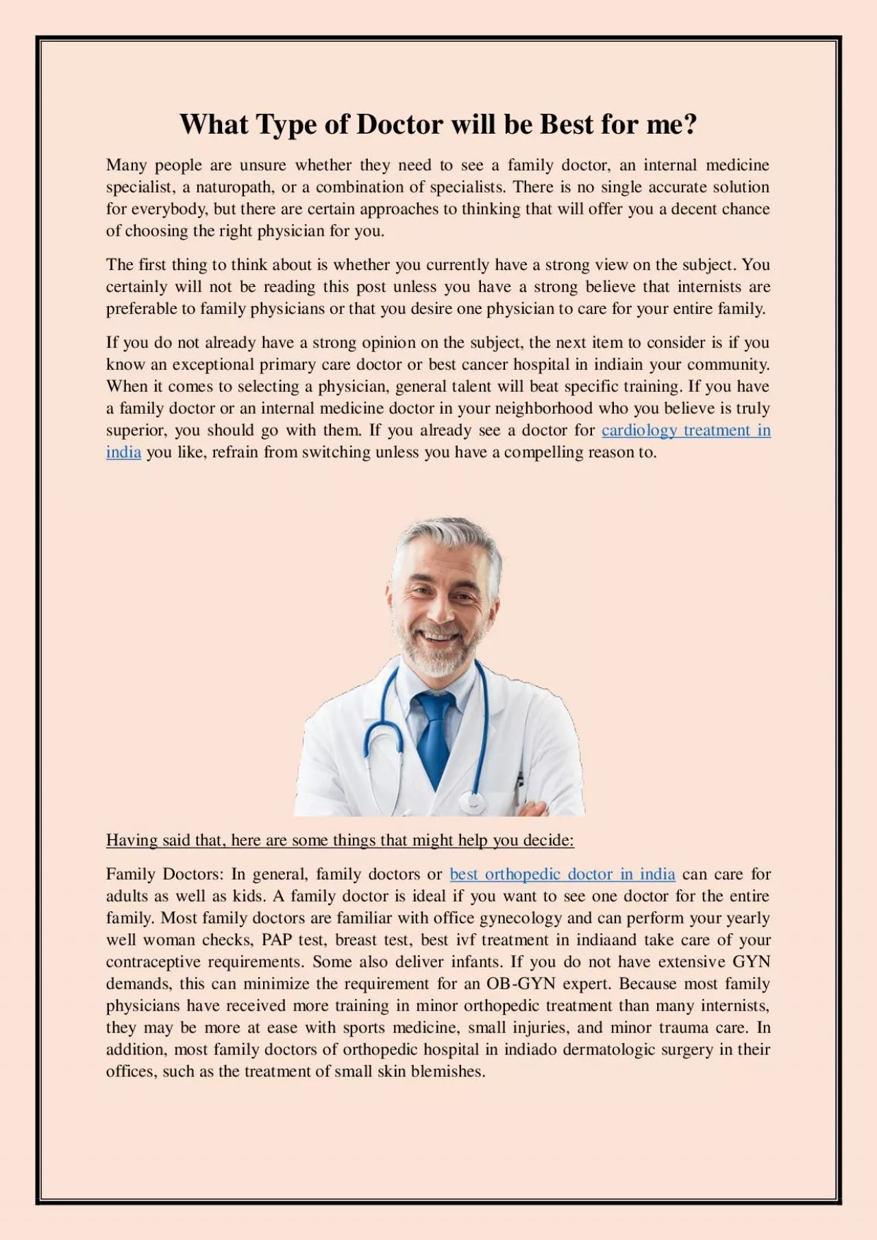 PDF-What Type of Doctor will be Best for me?