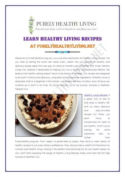 Learn Healthy Living Recipes