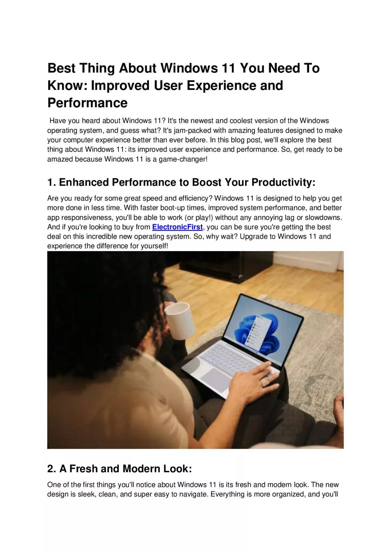 PDF-Best Thing About Windows 11 You Need To Know: Improved User Experience and Performance