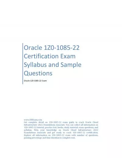 Oracle 1Z0-1085-22 Certification Exam Syllabus and Sample Questions