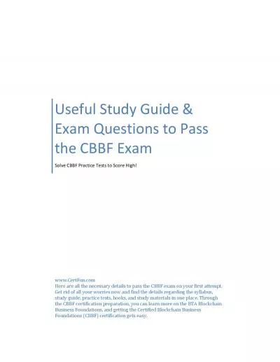 Useful Study Guide & Exam Questions to Pass the CBBF Exam