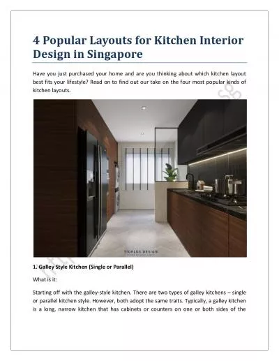 4 Popular Layouts for Kitchen Interior Design in Singapore