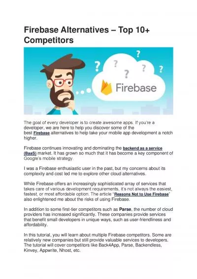 Firebase Alternatives - Top 10+ Competitors