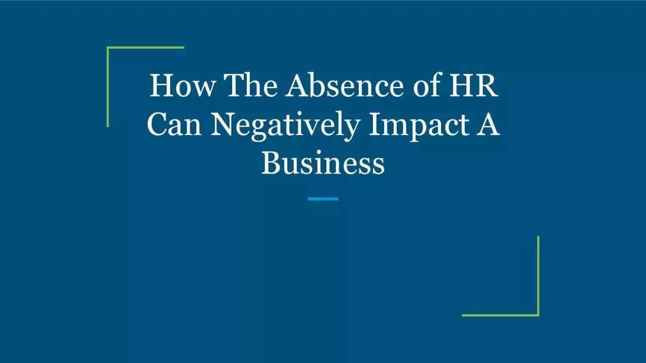 PDF-How The Absence of HR Can Negatively Impact A Business