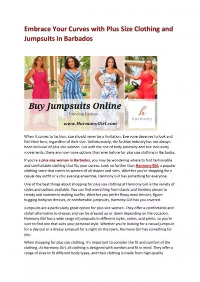 Embrace Your Curves with Plus Size Clothing and Jumpsuits in Barbados