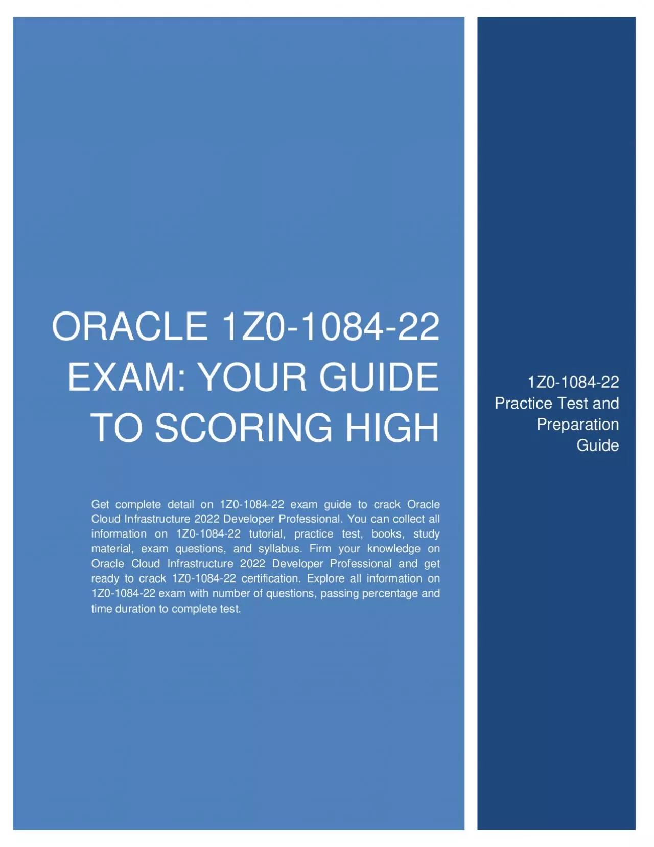 PDF-Oracle 1Z0-1084-22 Exam: Your Guide to Scoring High