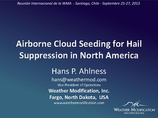 Airborne Cloud Seeding for Hail
