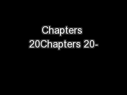 Chapters 20Chapters 20-