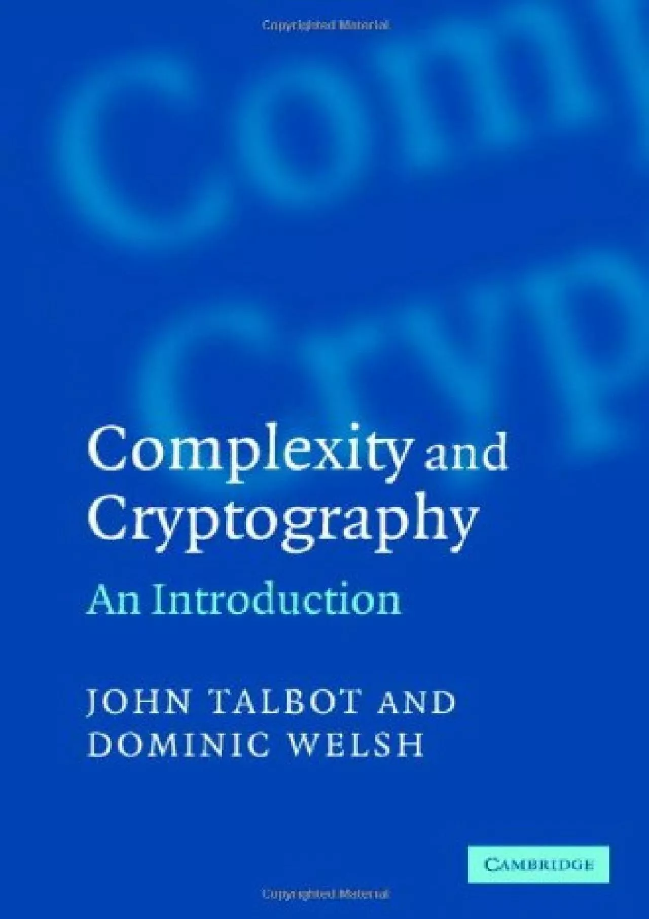 PDF-(BOOS)-Complexity and Cryptography: An Introduction