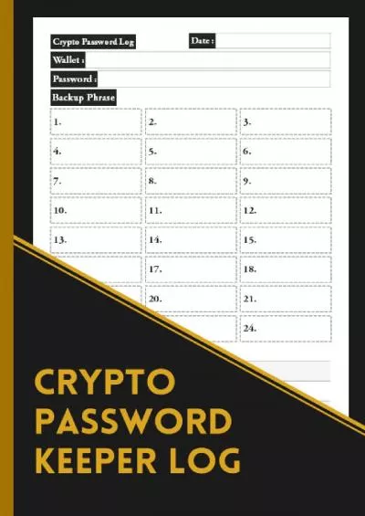 (BOOK)-Crypto Password Keeper Log: Record Crypto Password Or Private key In Crypto Seed