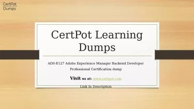 AD0-E132 Adobe Experience Manager Technical Foundations Certification dump