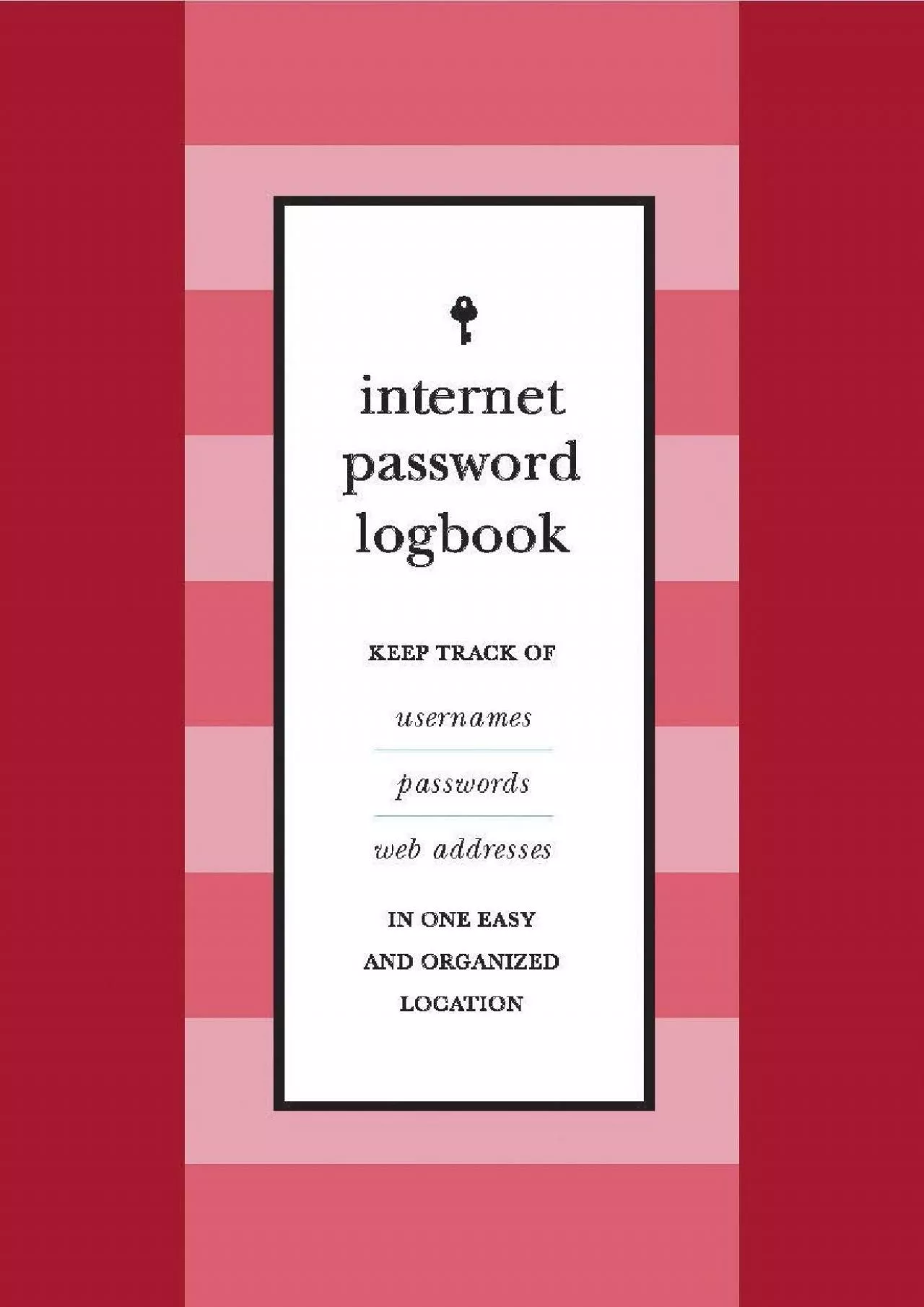 PDF-(BOOK)-Internet Password Logbook (Red Leatherette): Keep track of usernames, passwords,