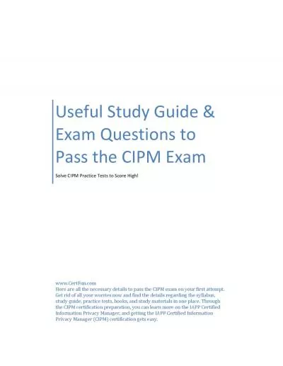 Useful Study Guide & Exam Questions to Pass the CIPM Exam