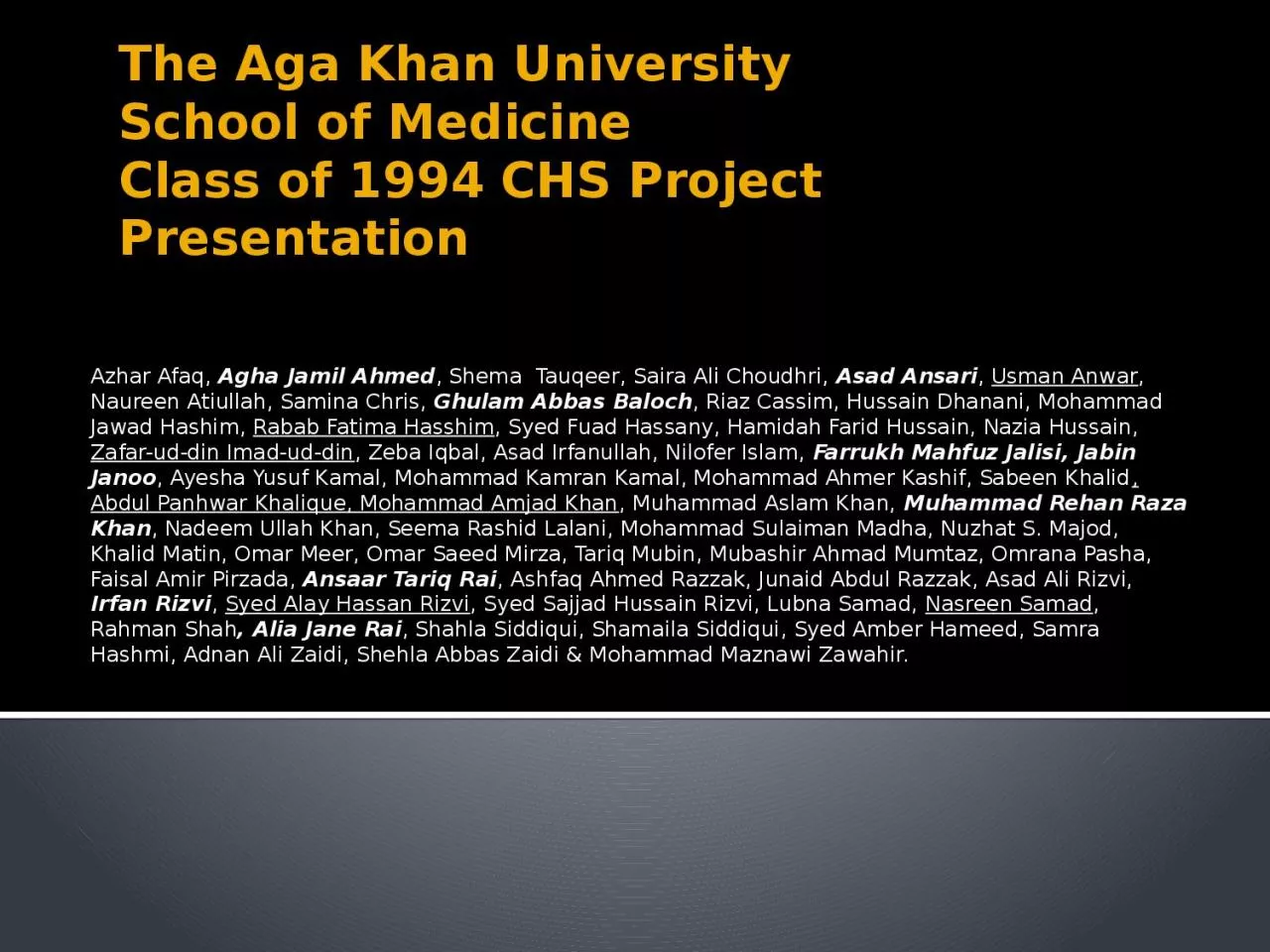 PPT-The Aga Khan University