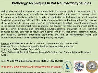 Pathology Techniques in Rat Neurotoxicity Studies