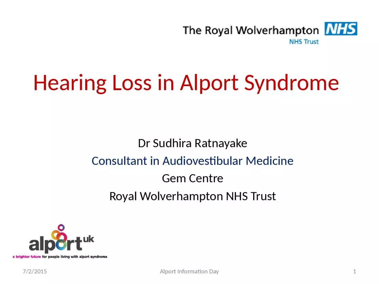 PPT-Hearing Loss in Alport Syndrome