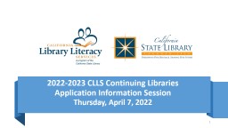 2022-2023 CLLS Continuing Libraries