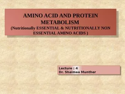 Amino acid  and protein metabolism